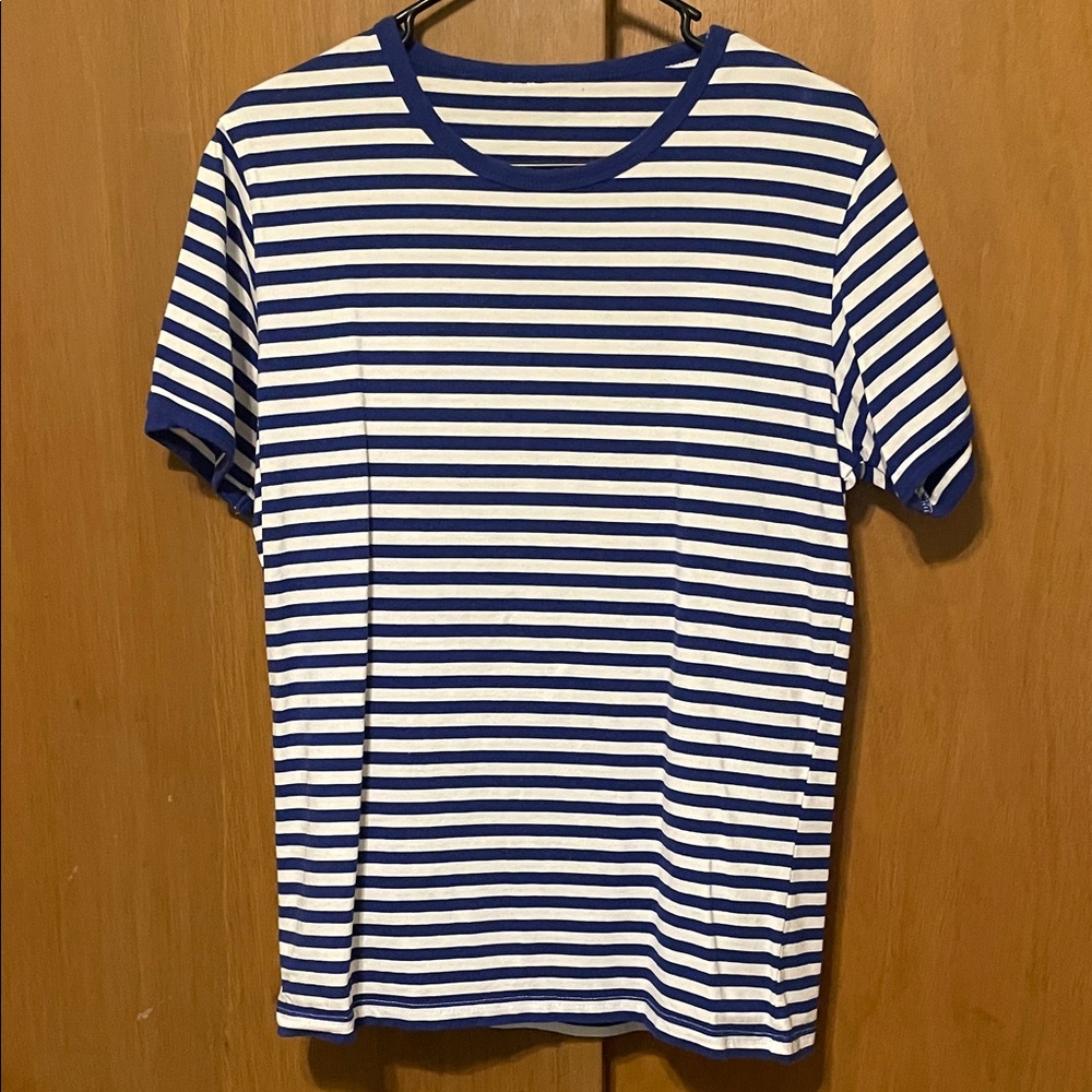 Blue and White Striped T-Shirt